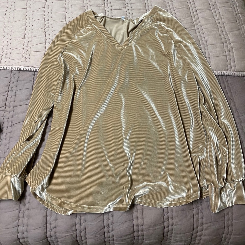 Long sleeve tan shirt - shimmery